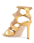 Tom Ford light bronze leather sandals with adjustable straps and medium heel