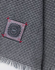 Destin White/black check wool scarf