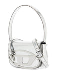 Diesel metallic silver shoulder bag 1dr compact with adjustable strap