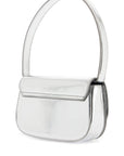 Diesel metallic silver shoulder bag 1dr compact with adjustable strap