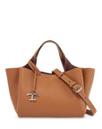 Tod'S light brown calfskin mini handbag with 2 handles and shoulder strap