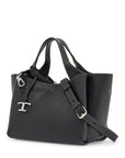 Tod'S mini black calfskin handbag with 2 handles and shoulder strap