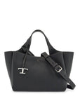 Tod'S mini black calfskin handbag with 2 handles and shoulder strap