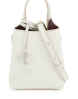 Tod'S white calf leather crossbody bag with burgundy details