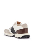 Tod'S elegant sporty sneakers in white leather and suede running mid volume 63k