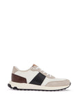 Tod'S elegant sporty sneakers in white leather and suede running mid volume 63k