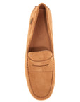 Tod'S men's suede leather loafers in cognac