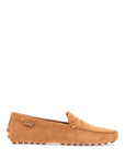 Tod'S men's suede leather loafers in cognac