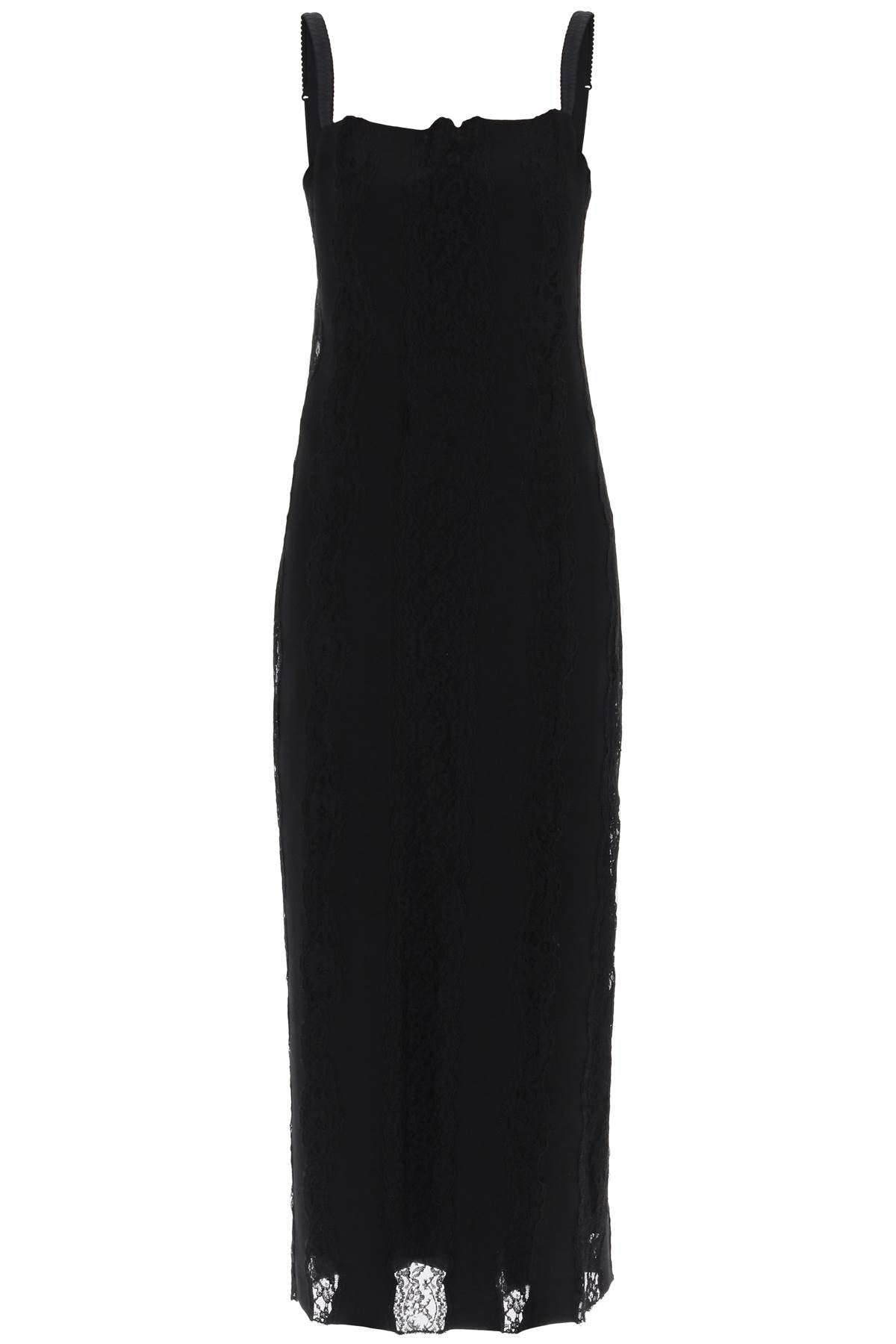 Dolce &amp; Gabbana Jersey And Lace Maxi Dress   Black